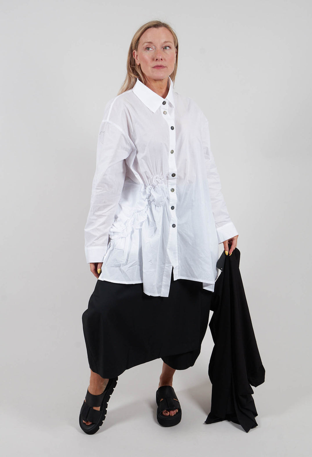 Ruffle Shirt in White