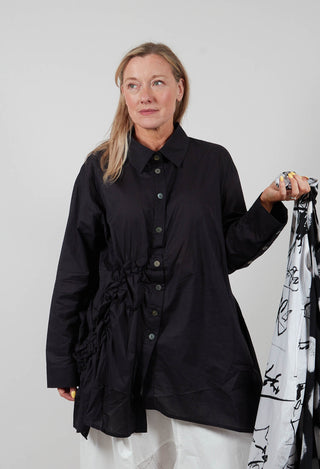 Ruffle Shirt in Black