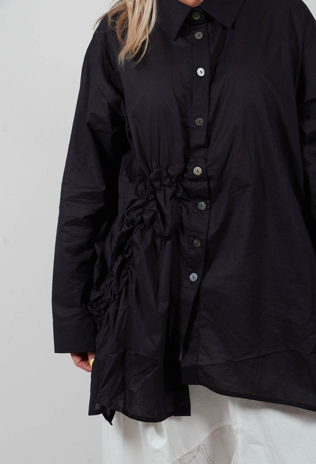 Ruffle Shirt in Black