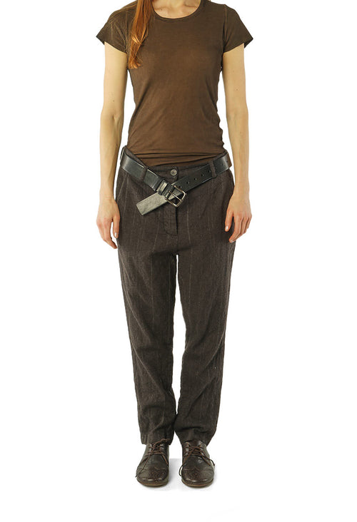 PRE-ORDER - Drop Crotch Trousers in Black Stripe (Pictured in Petrol Stripe) - 1020104