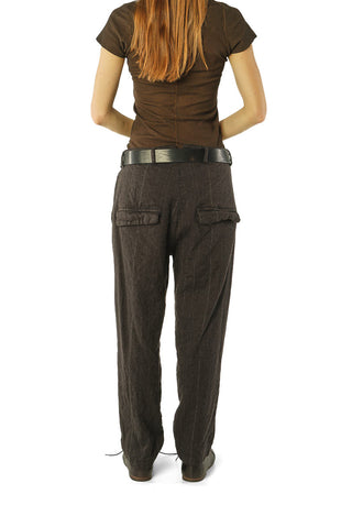 PRE-ORDER - Drop Crotch Trousers in Purple Stripe (Pictured in Petrol Stripe) - 1020104