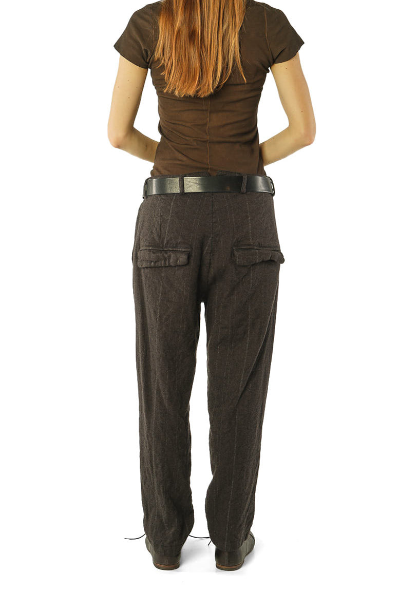 PRE-ORDER - Drop Crotch Trousers in Petrol Stripe - 1020104