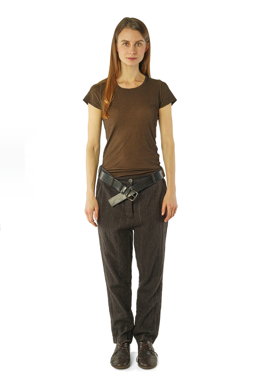 PRE-ORDER - Drop Crotch Trousers in Black Stripe (Pictured in Petrol Stripe) - 1020104