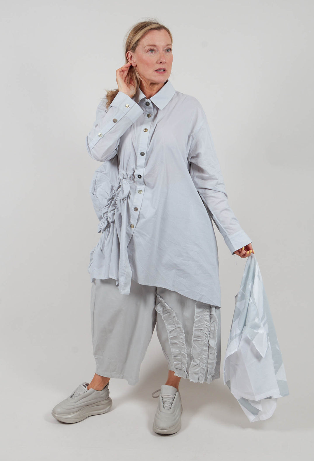Ruffle Shirt in Blue