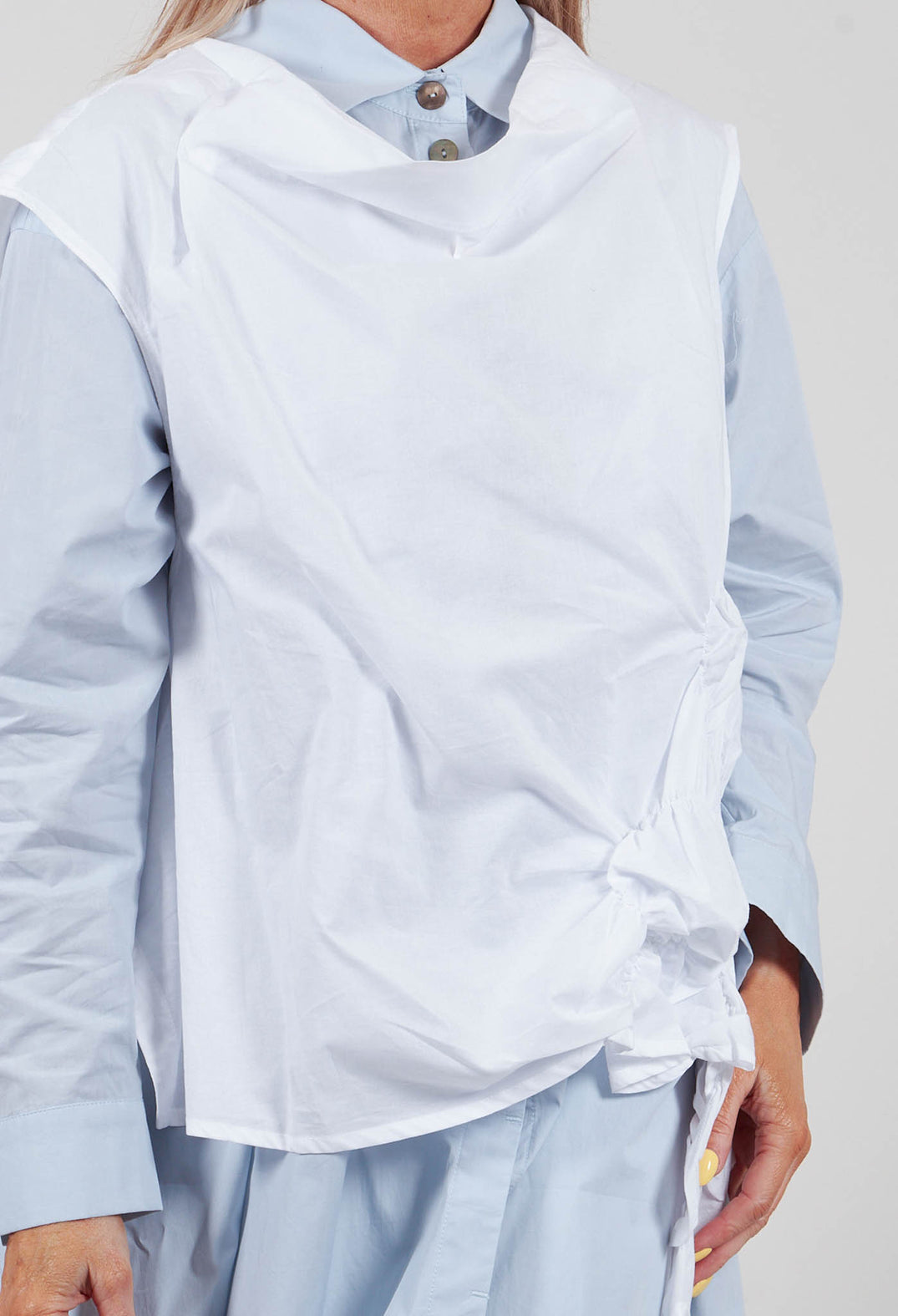 Cowl Neck Shirt in White