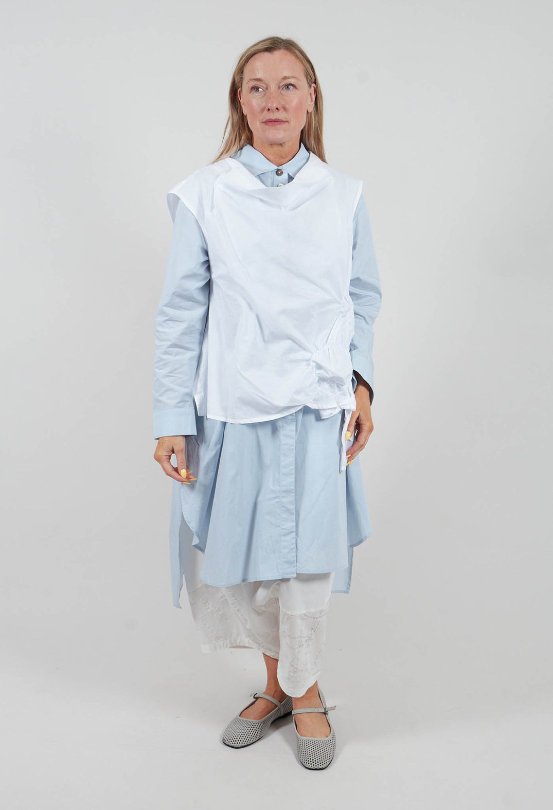 Cowl Neck Shirt in White