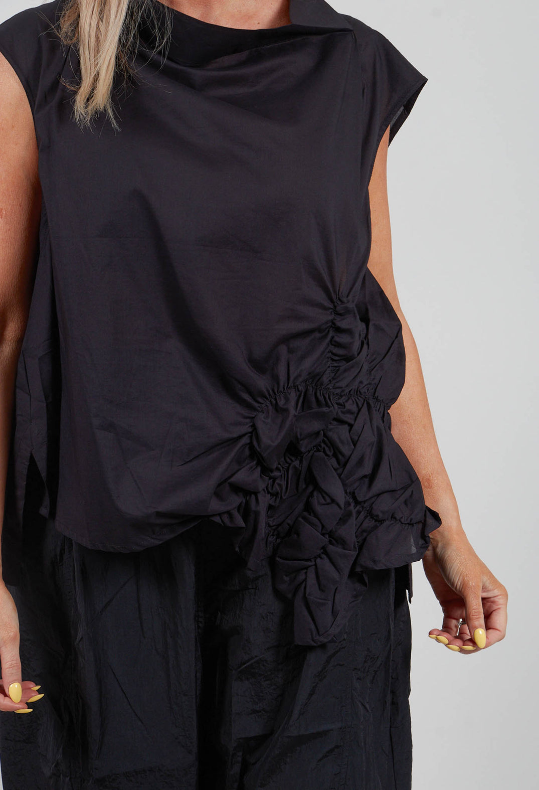 Cowl Neck Shirt in Black