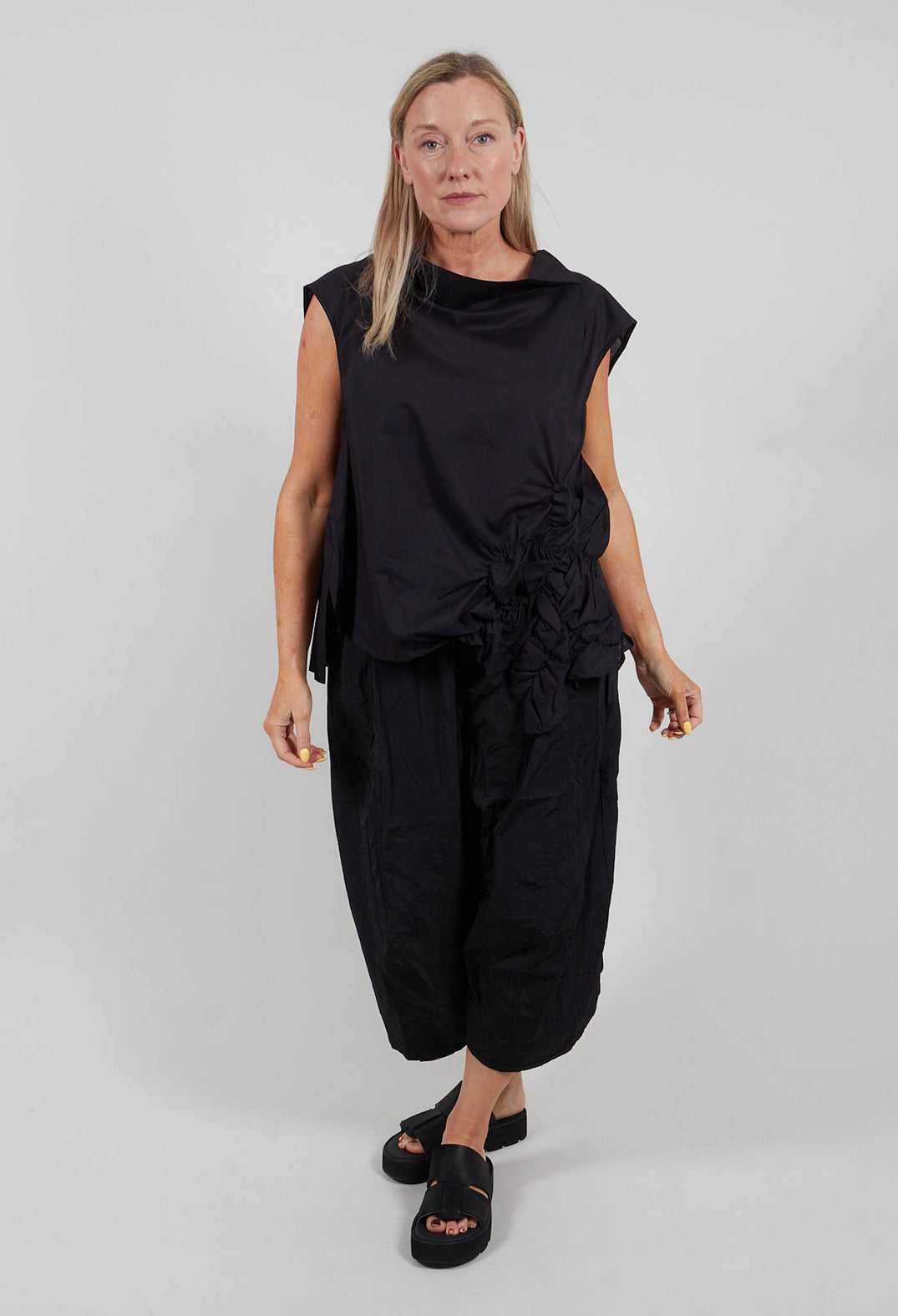 Cowl Neck Shirt in Black