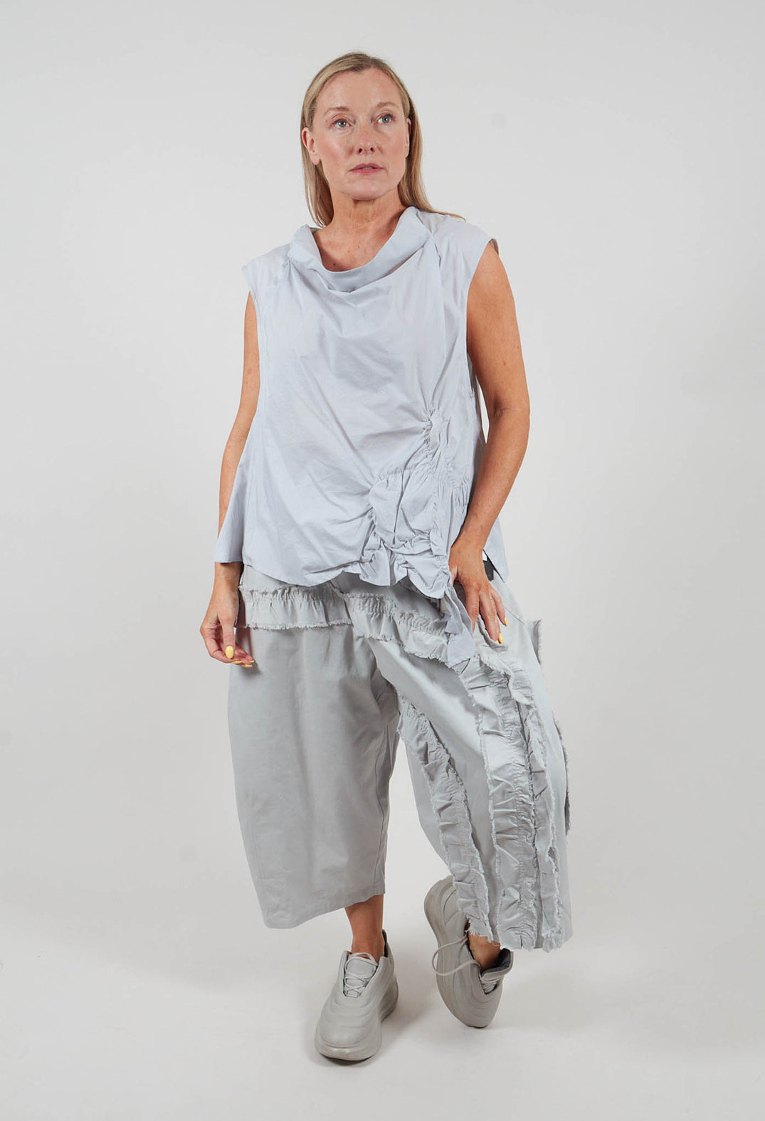 Cowl Neck Shirt in Blue