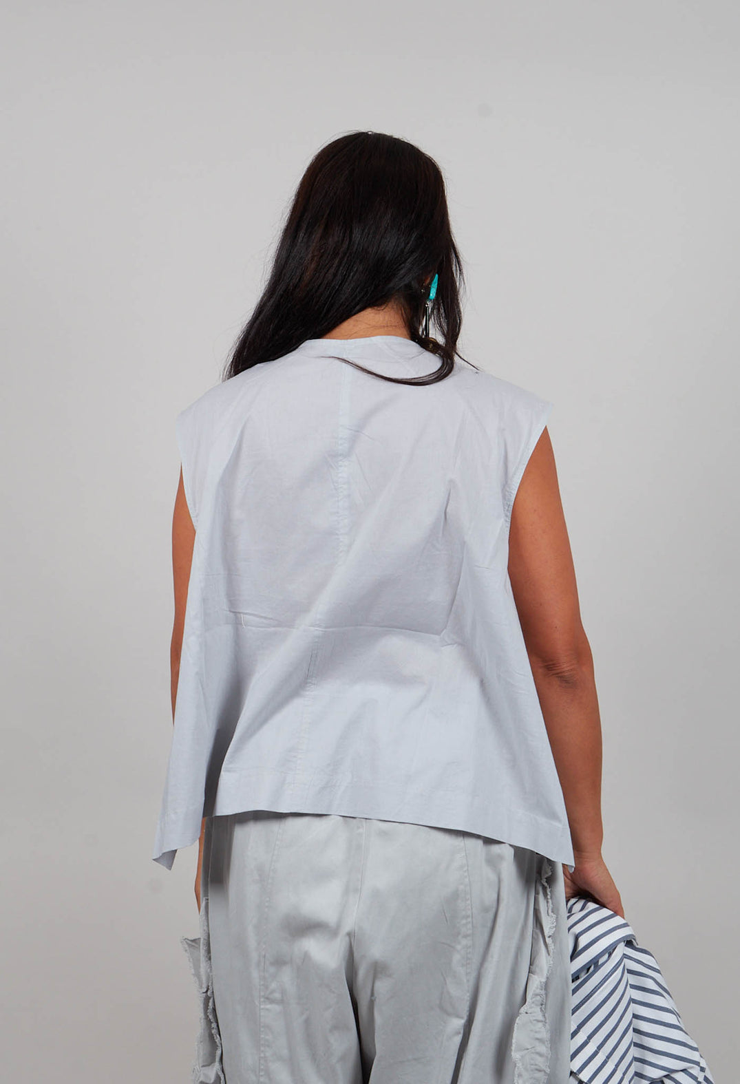 Cowl Neck Shirt in Blue