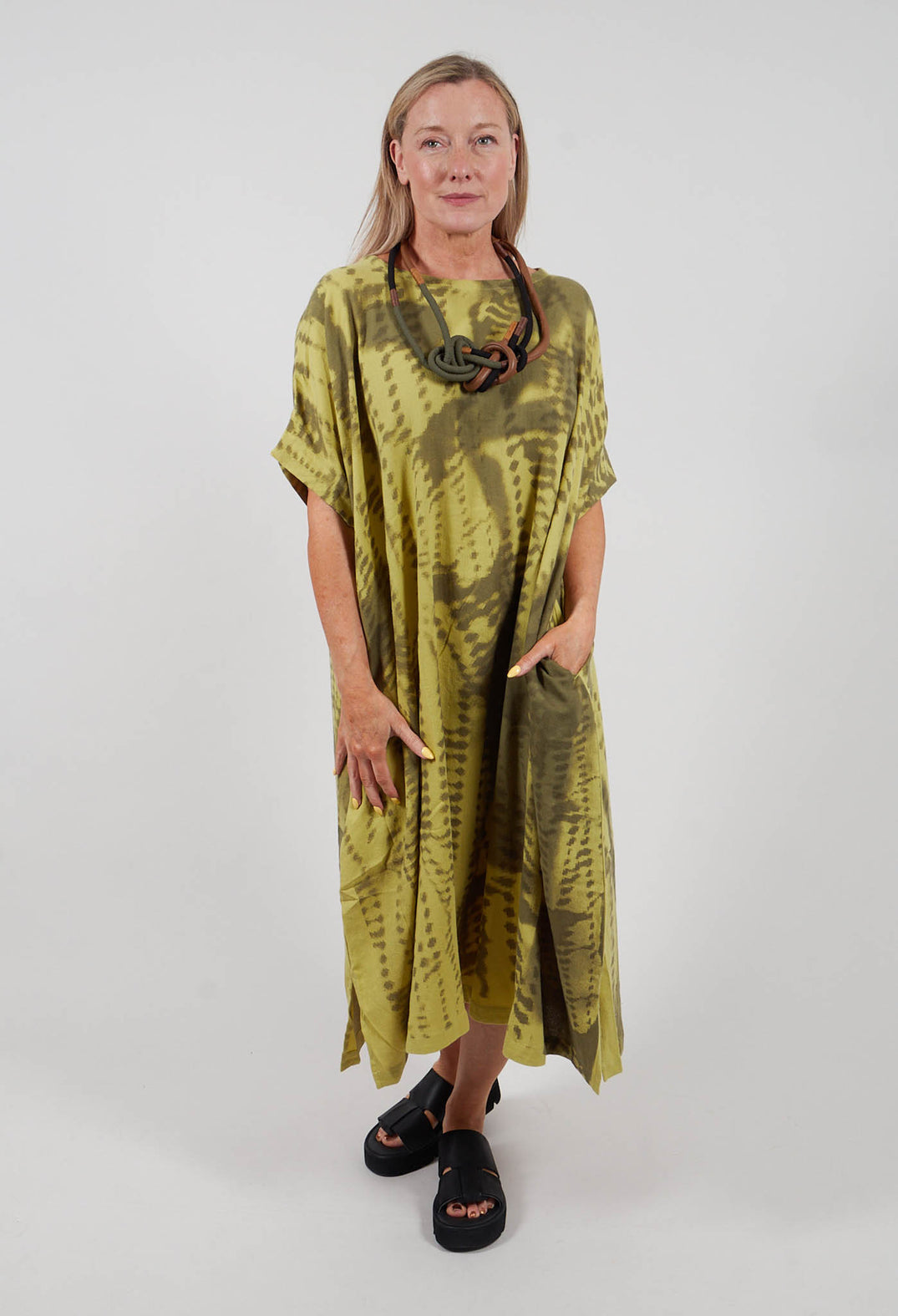 All Over Pattern Dress in Green