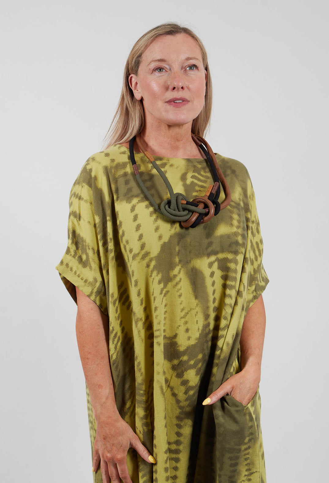 All Over Pattern Dress in Green
