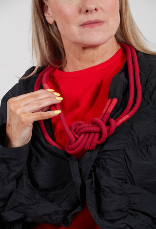 Knotted Double Strand Necklace in Red