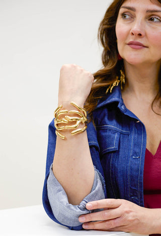 Coloured Branches Bracelet in Gold