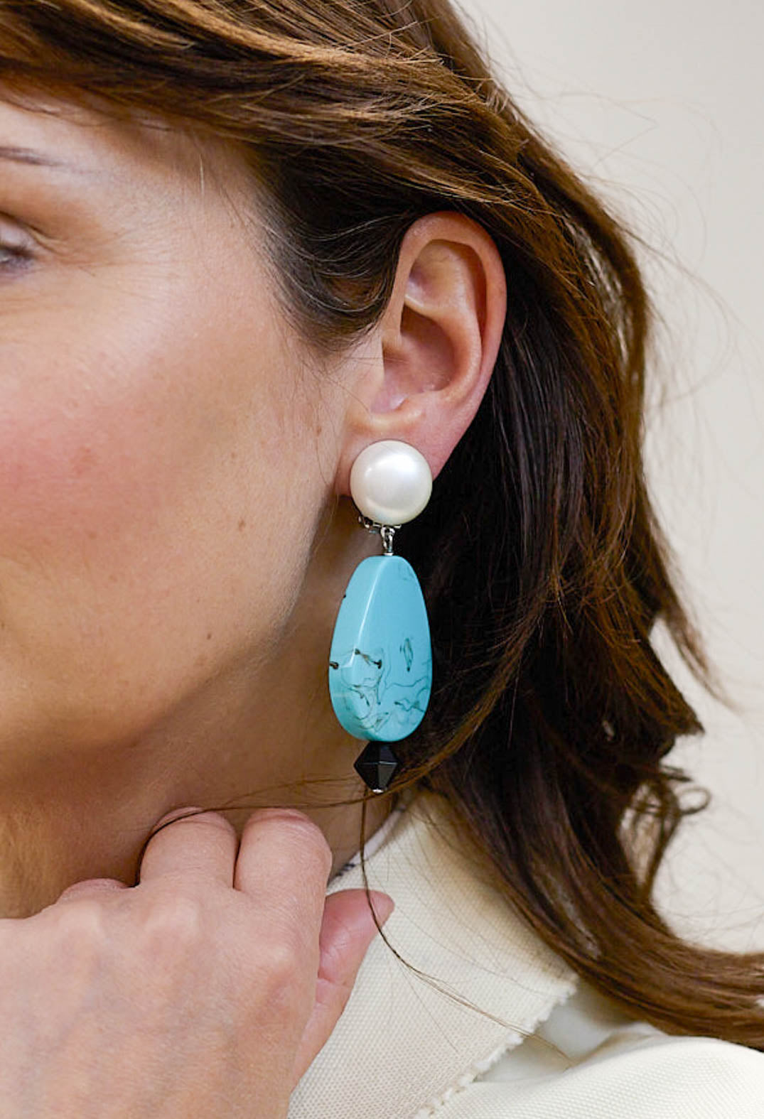 Fuji Triangle Eardrops in Blue