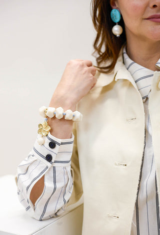 Beato Bracelet with Little Pendant in White