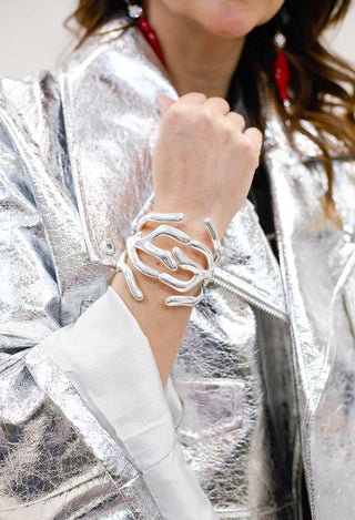 Coloured Branches Bracelet in Silver