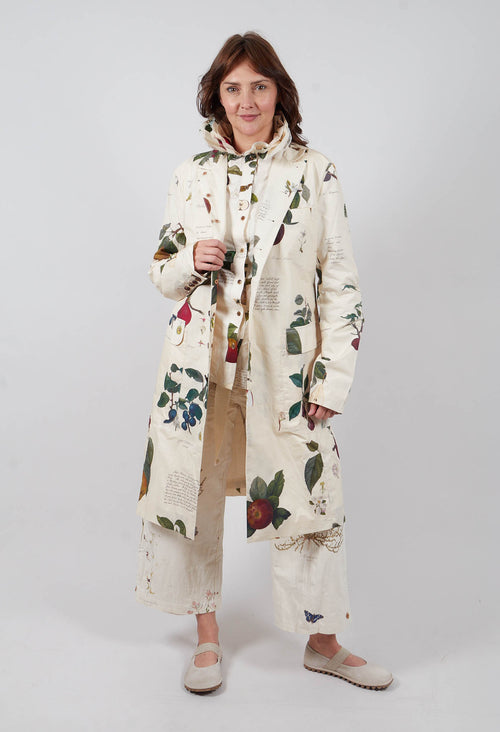 Waxed Hem Coat in Les Fruits