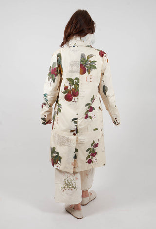 Waxed Hem Coat in Les Fruits