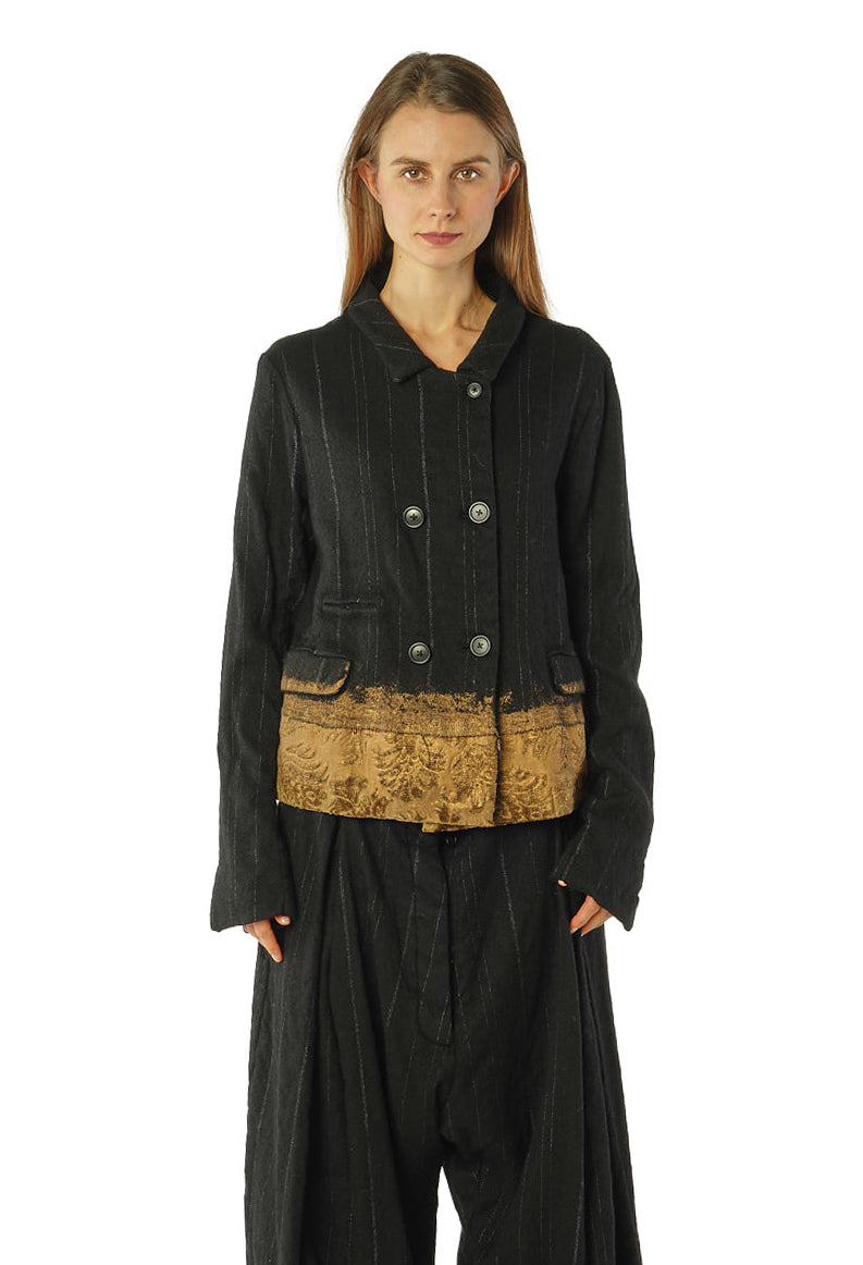 PRE-ORDER - Double Breasted Jacket in Black Stripe - 1021111