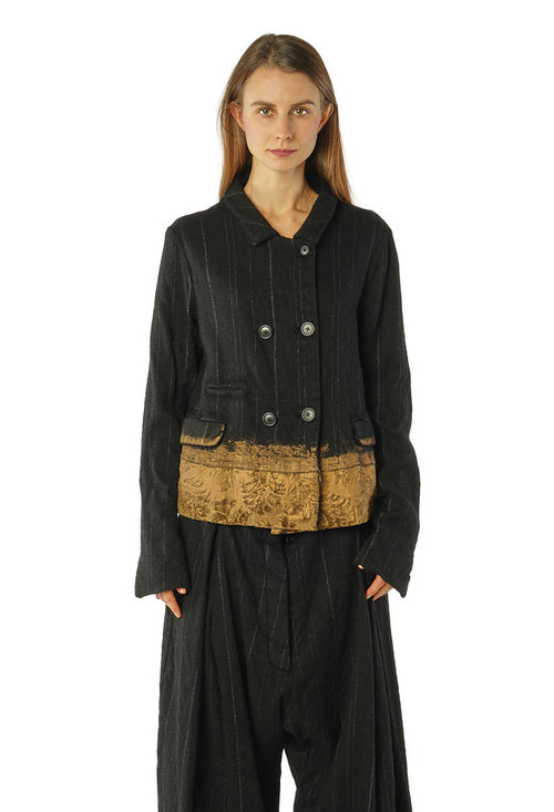 PRE-ORDER - Double Breasted Jacket in Black Stripe - 1021111