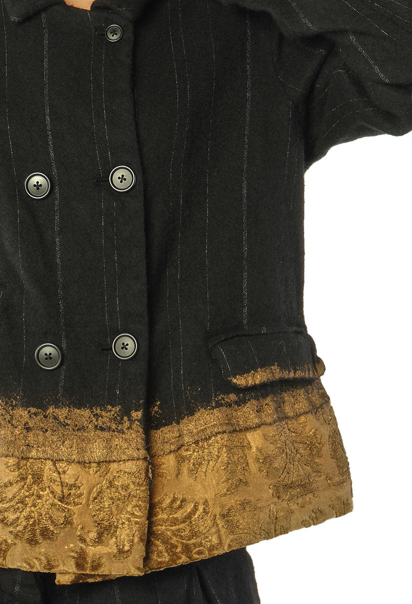 PRE-ORDER - Double Breasted Jacket in Black Stripe - 1021111