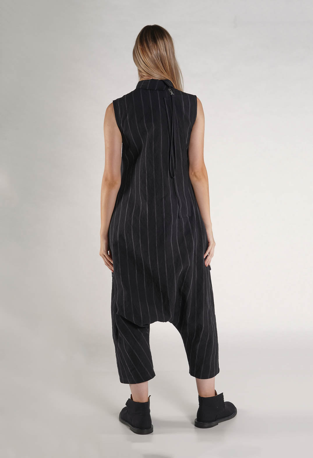 PRE-ORDER - Sleeveless Jumpsuit in Black Stripe - 1021309
