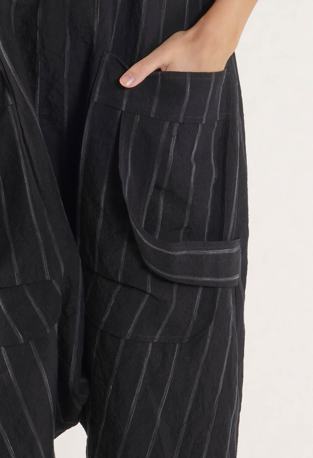 PRE-ORDER - Sleeveless Jumpsuit in Black Stripe - 1021309