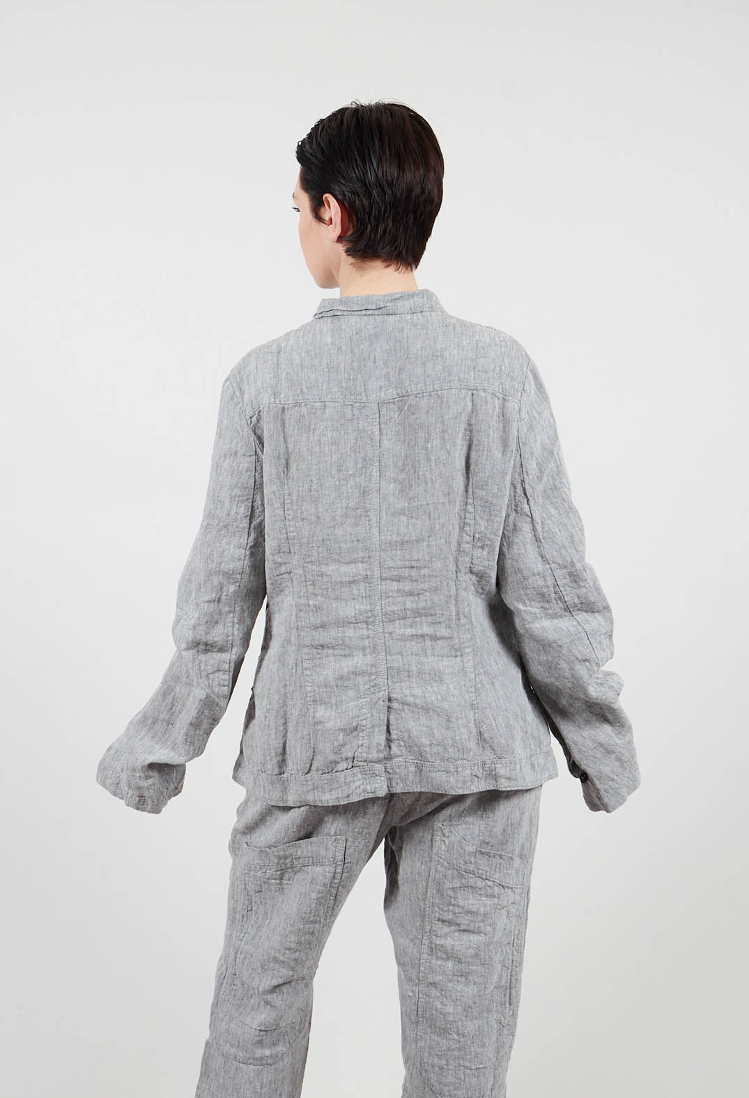 Linen Jacket in Amber Melange - 2021108