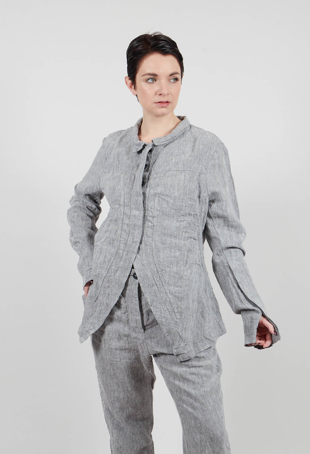 Linen Jacket in Amber Melange - 2021108