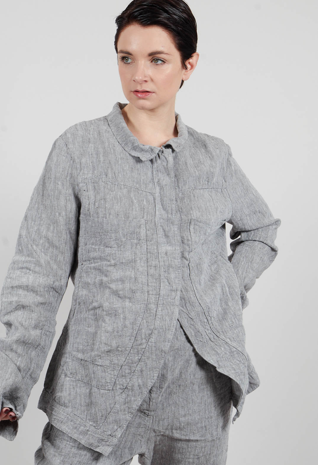 Linen Jacket in Amber Melange - 2021108