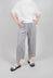 Soft Cotton Cropped Trousers with Waffle Style Texture in Grey