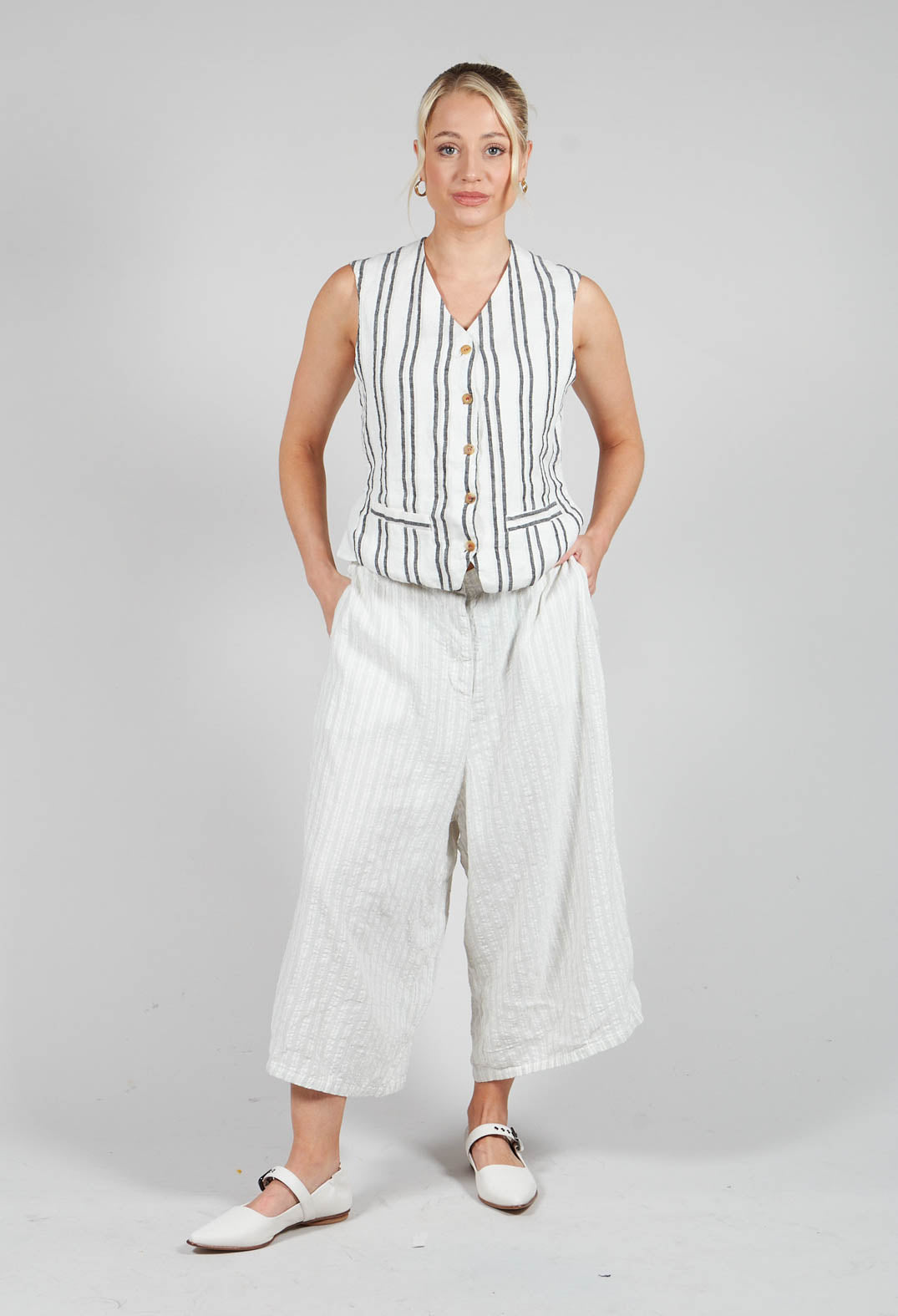 Wide Leg Culottes in White