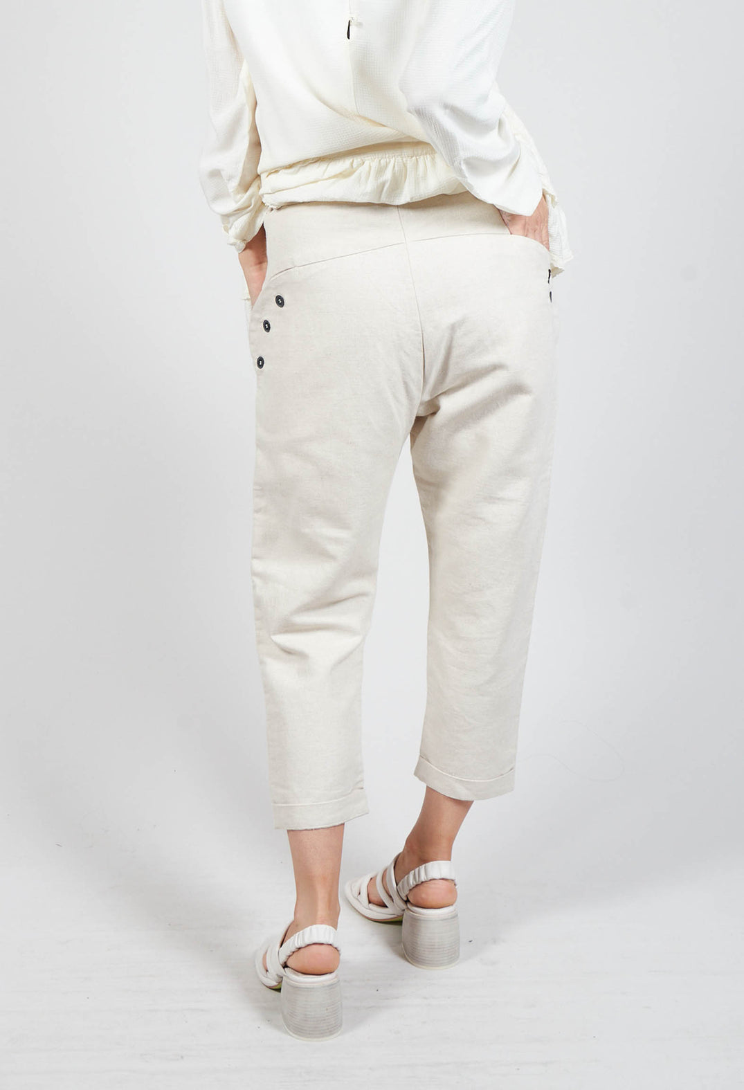 High Waisted Trousers in Naturel