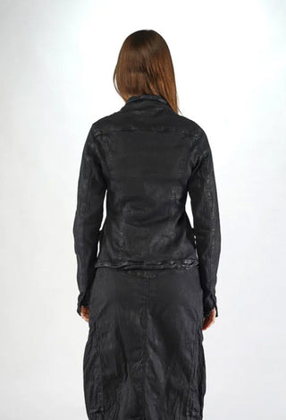 PRE-ORDER - Fitted Jacket with Pockets in Turf Wash (Pictured in Black Gloss) - 1031105