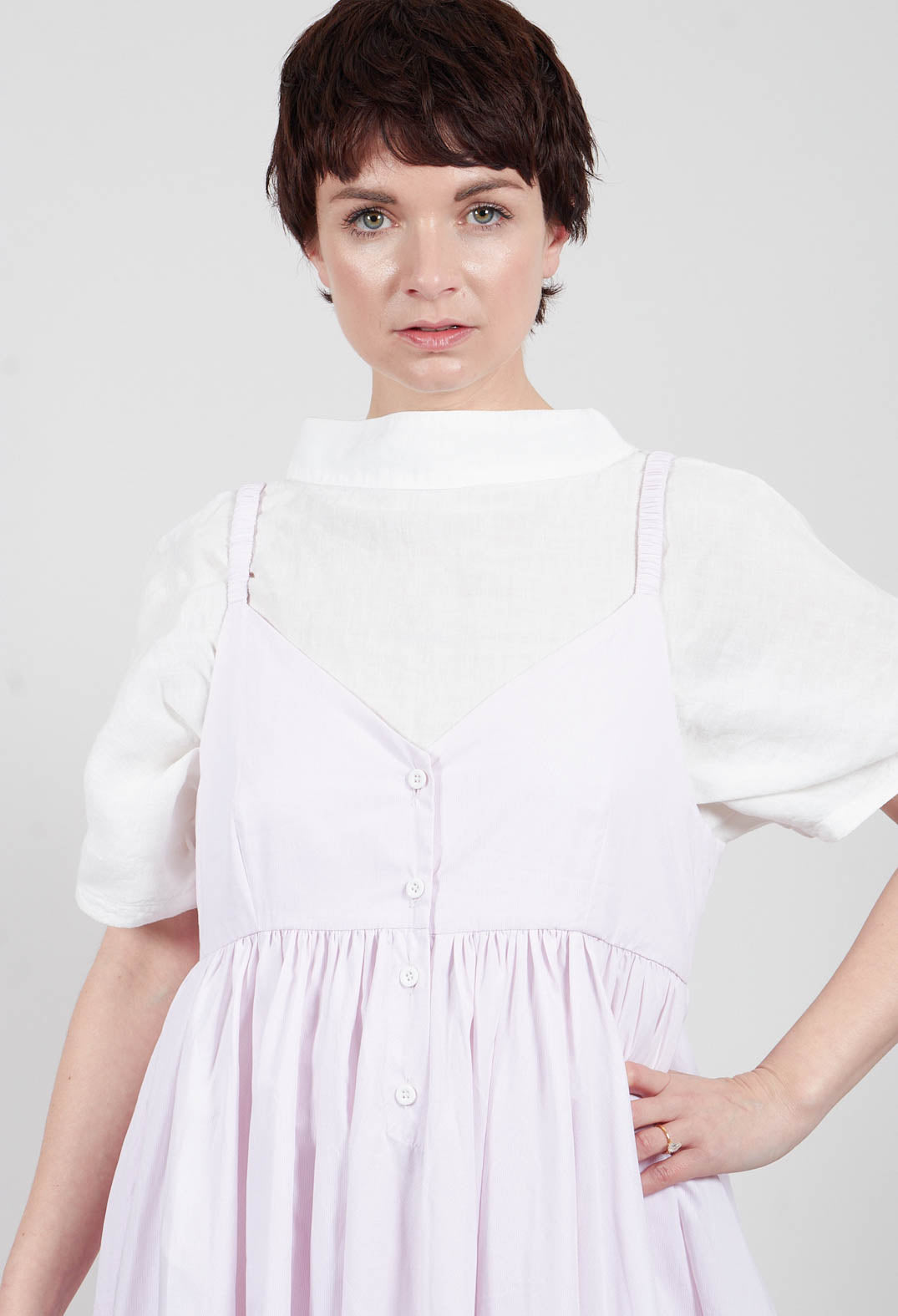 Strappy Smock Dress in Pink