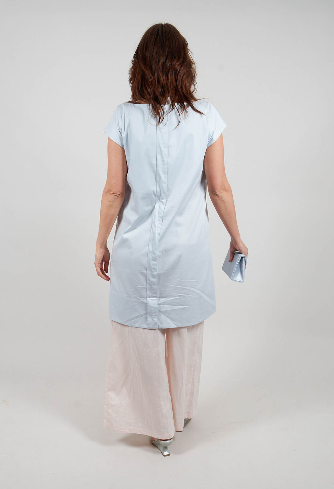 Oversized Tailored Dress with Pockets in Blue