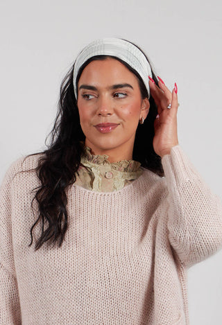Headband in Coton Carreaux Vert Eau