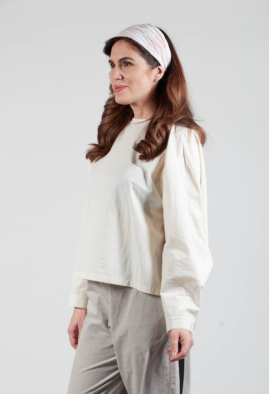 Headband in Coton Carreaux Rose