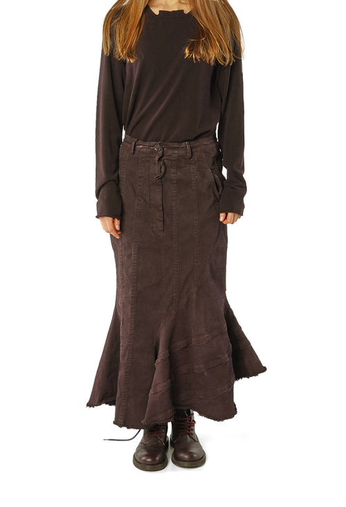 PRE-ORDER - Flared Hem Maxi Skirt in Petrol Cloud (Pictured in Purple Cloud) - 1040304