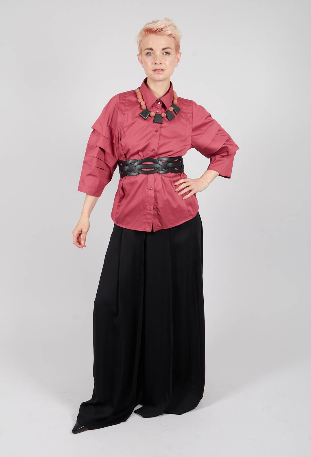 Wide Leg Trousers in Nero