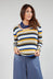 Fine Knit Striped Jumper in Blu/Multicolor