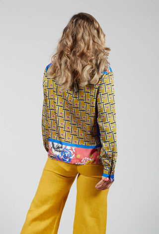 Patterned Blouse in Senape/Rosa