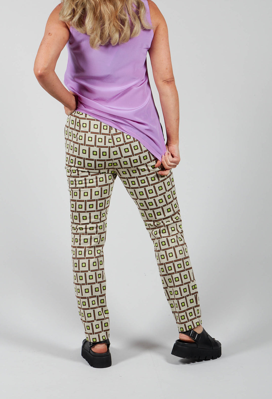 Printed Tailored Trousers in Naturale/Ollo/Brick