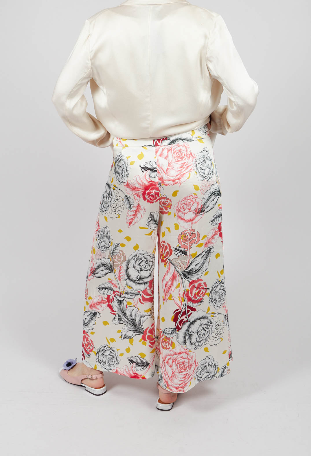 Printed Culottes in Naturale/Rosso/Nero