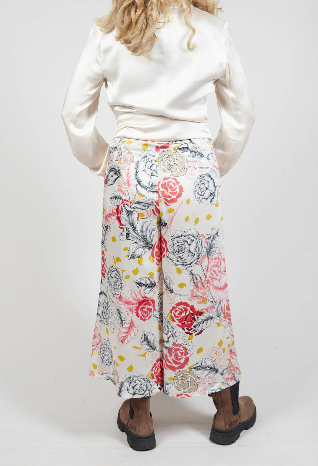 Printed Culottes in Naturale/Rosso/Nero
