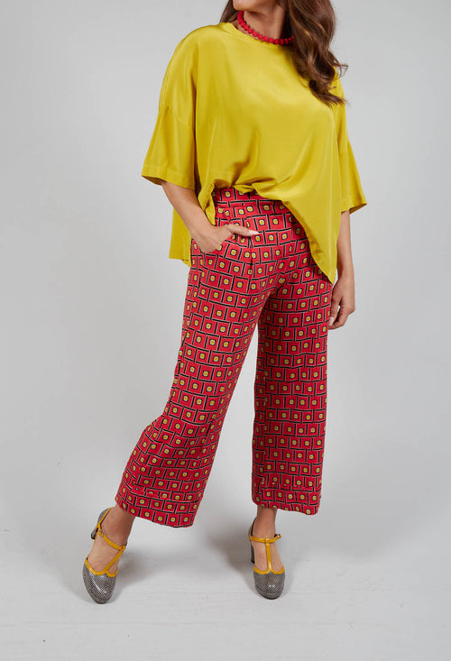 Printed Culottes in Rosso/Nero/B.Co