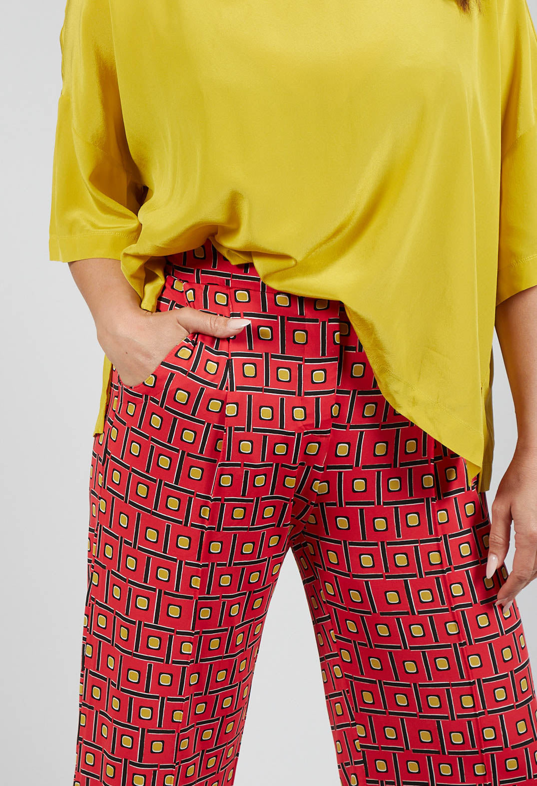 Printed Culottes in Rosso/Nero/B.Co