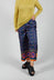 Silk Cropped Wide Leg Trousers in Blu/Rosa/Arancio