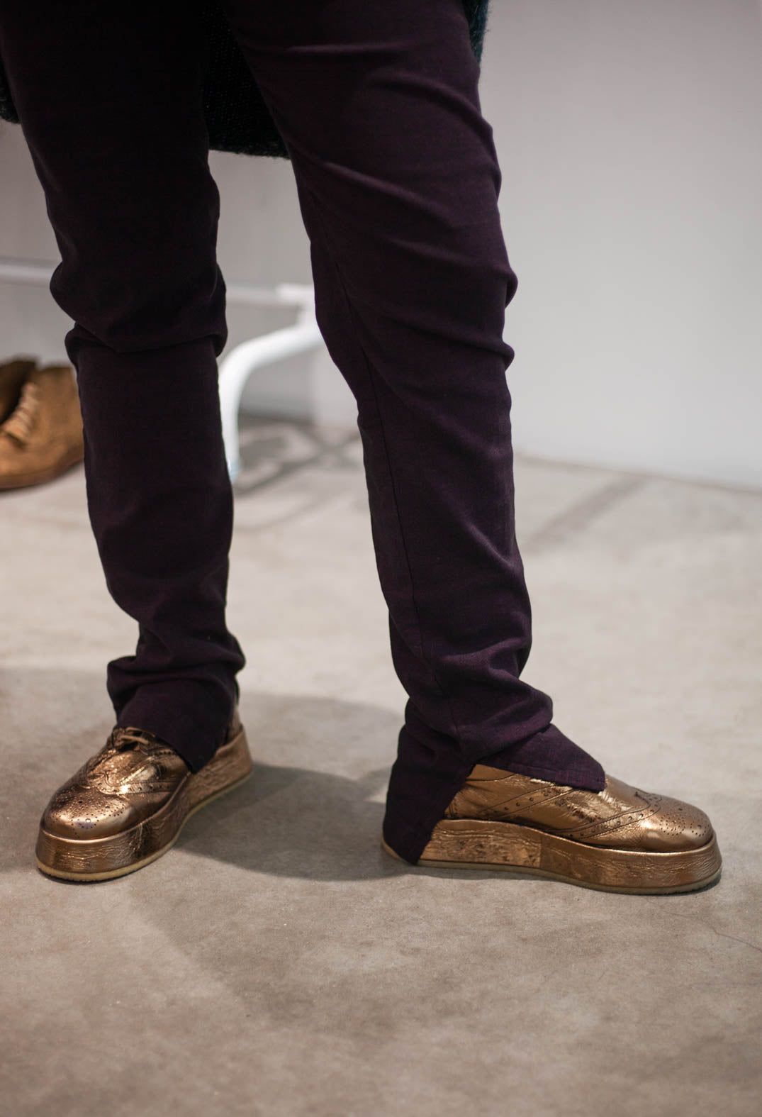 PRE-ORDER - Slim Leg Trousers in Purple Melange - 1060112